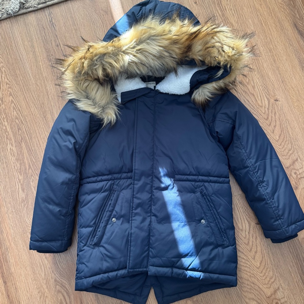 J.CREW FACTORY CREWCUTS Boys' Fishtail Navy Blue Parka Size 8 (M) BJ403
